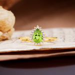 Classic Unique Luxury 4-Prong Oval Cut Peridot Engagement Ring - Additional view