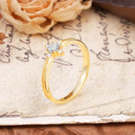 Simple 4-Prong Round Cut Moissanite Side Stone Engagement Ring - Additional view