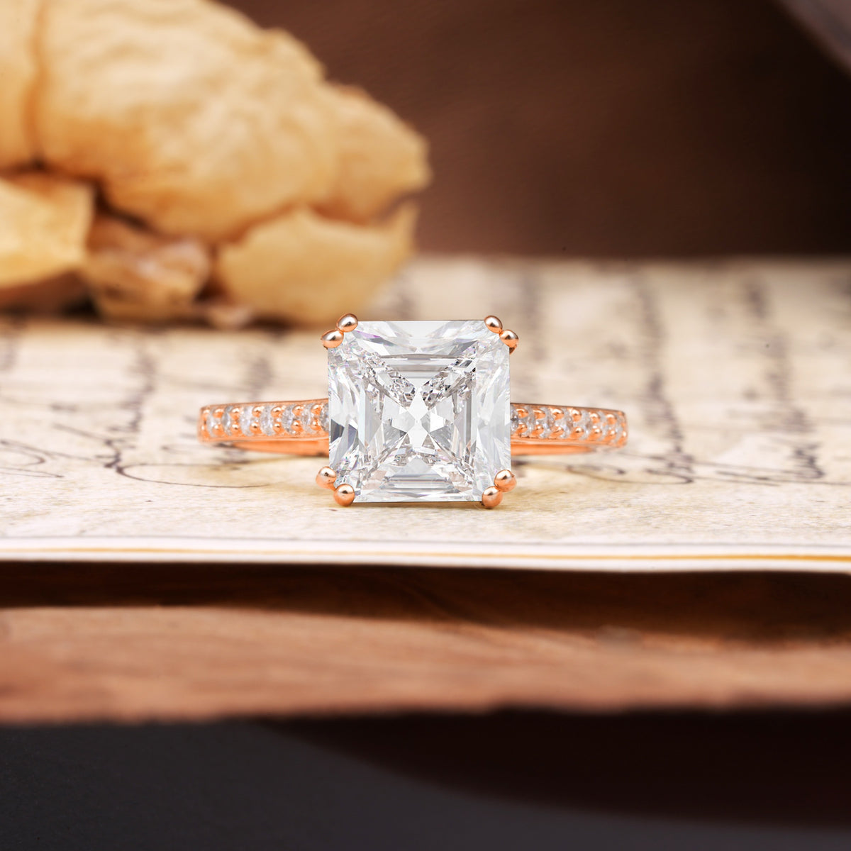 Classic 8-Prong Princess Cut Moissanite Engagement Ring - Additional view