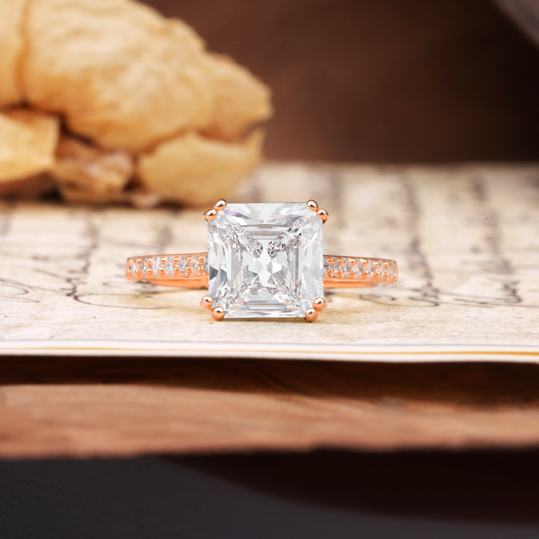 Classic 8-Prong Princess Cut Moissanite Engagement Ring - Additional view