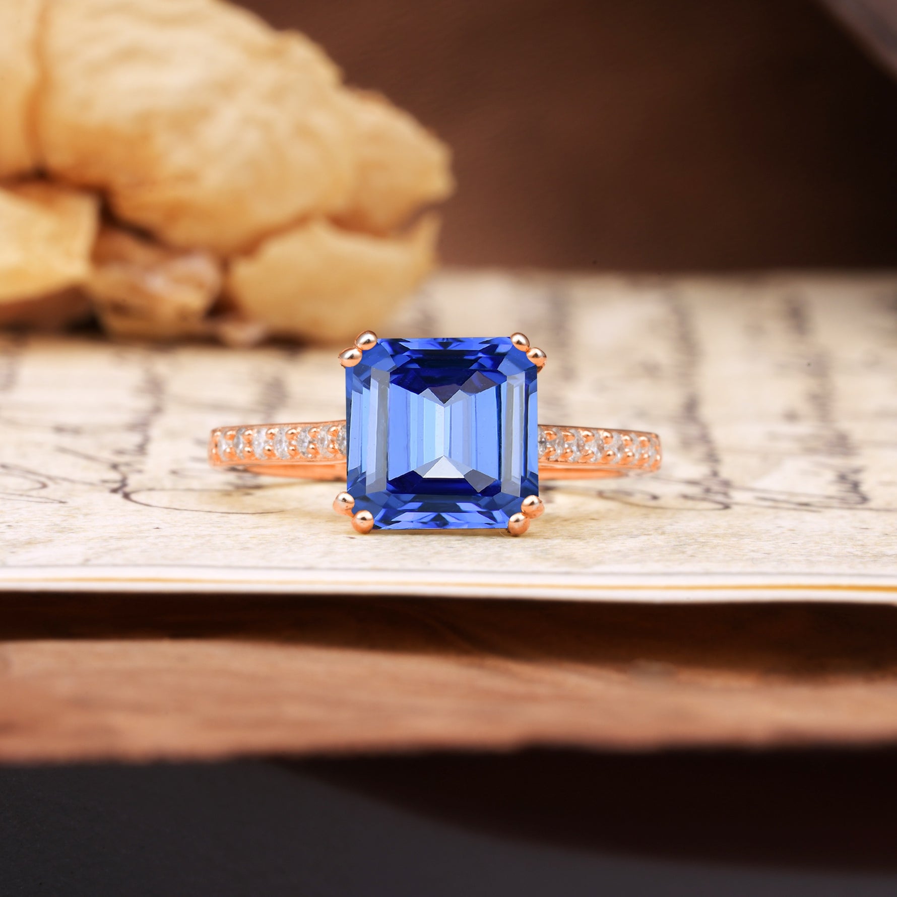 Classic 8-Prong Princess Cut Sapphire Engagement Ring - Additional view