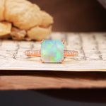 Classic 8-Prong Princess Cut Fire Opal Engagement Ring - Additional view
