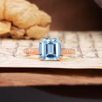 Classic 8-Prong Princess Cut Aquamarine Engagement Ring - Additional view