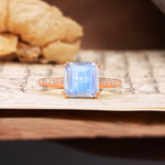 Classic 8-Prong Princess Cut Moonstone Engagement Ring - Additional view