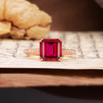 Classic 8-Prong Princess Cut Ruby Engagement Ring - Additional view