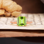 Classic 8-Prong Princess Cut Peridot Engagement Ring - Additional view