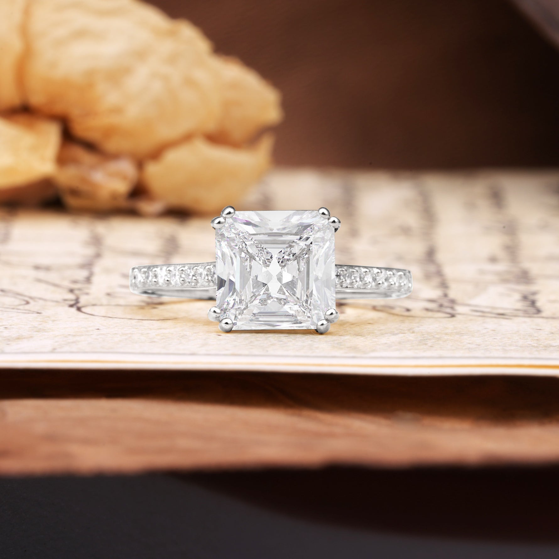 Classic 8-Prong Princess Cut Moissanite Engagement Ring - Additional view