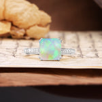Classic 8-Prong Princess Cut Fire Opal Engagement Ring - Additional view