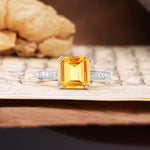 Classic 8-Prong Princess Cut Citrine Engagement Ring - Additional view