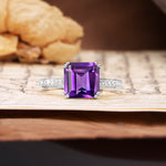 Classic 8-Prong Princess Cut Amethyst Engagement Ring - Additional view