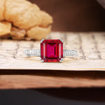 Classic 8-Prong Princess Cut Ruby Engagement Ring - Additional view