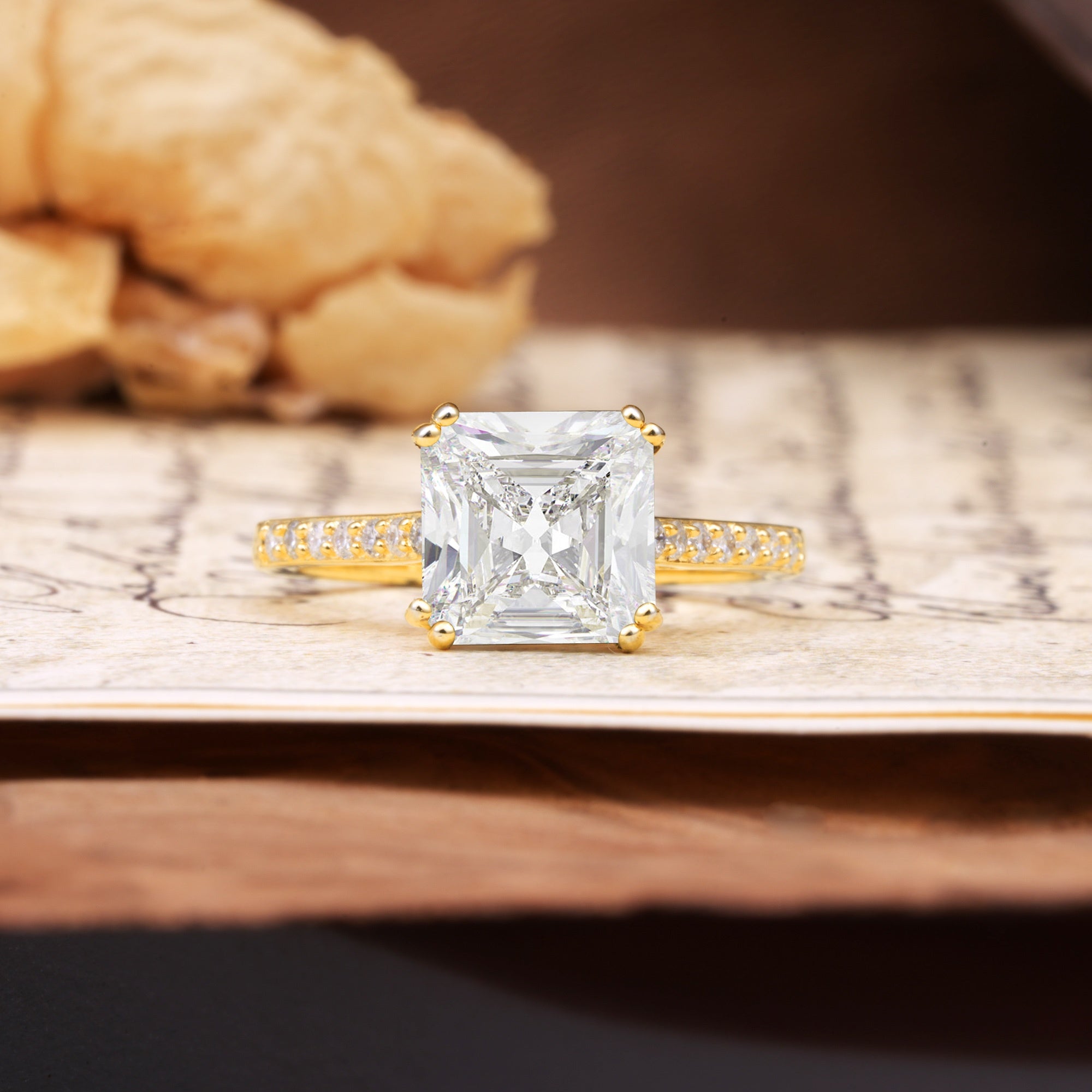Classic 8-Prong Princess Cut Moissanite Engagement Ring - Additional view