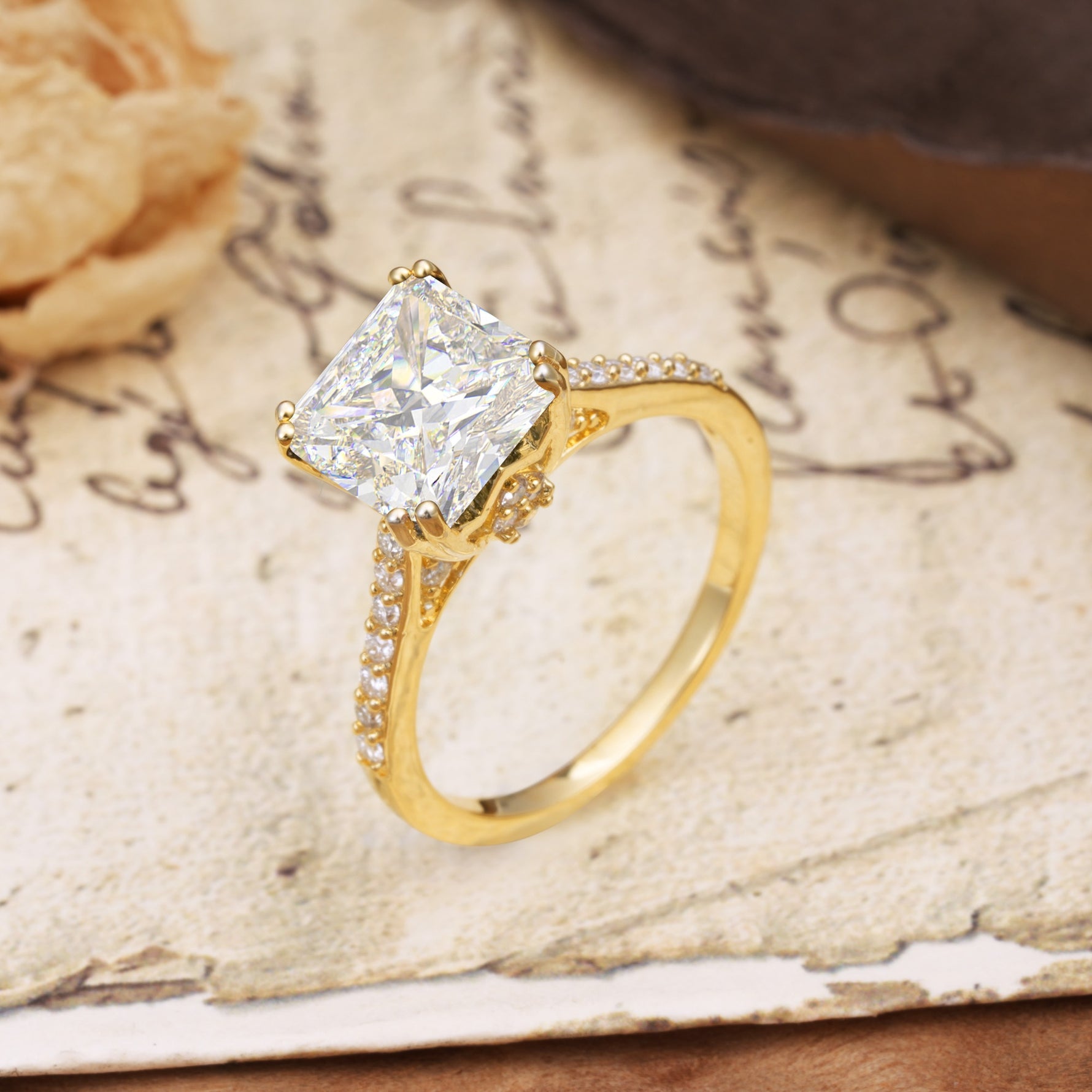 Classic 8-Prong Princess Cut Moissanite Engagement Ring - Additional view