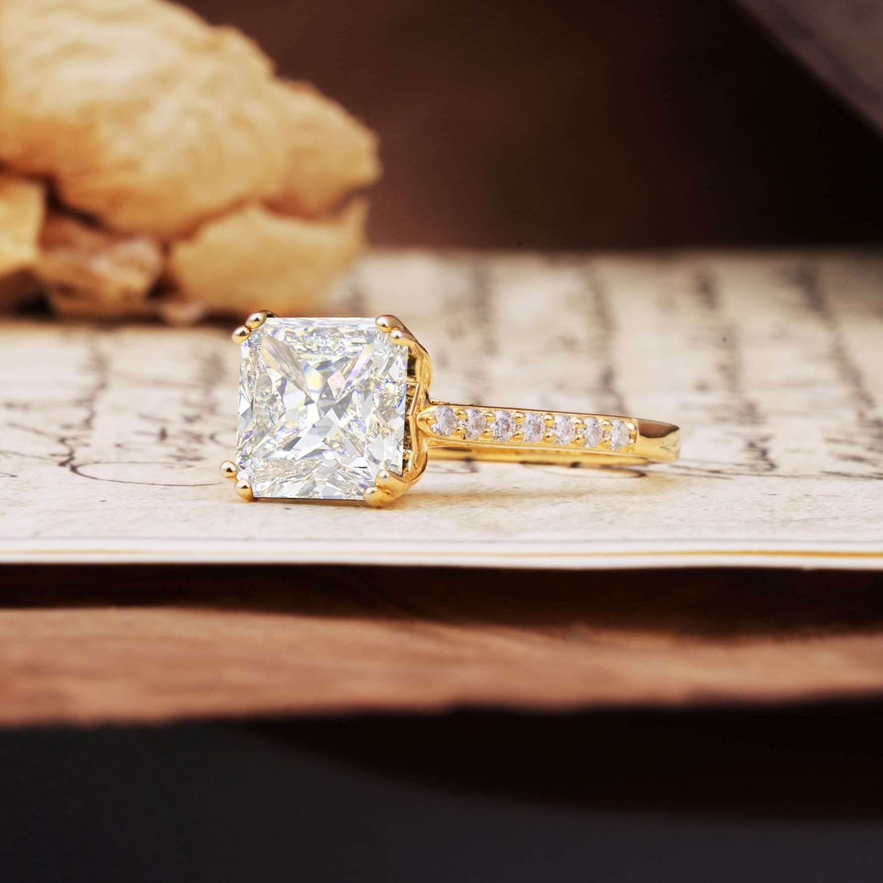 Classic 8-Prong Princess Cut Moissanite Engagement Ring - Additional view