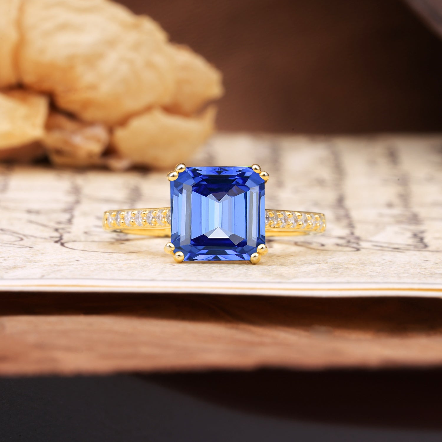 Classic 8-Prong Princess Cut Sapphire Engagement Ring - Additional view