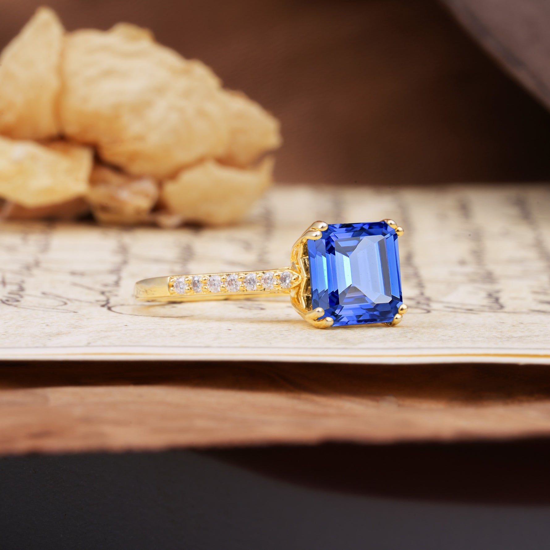 Classic 8-Prong Princess Cut Sapphire Engagement Ring - Additional view
