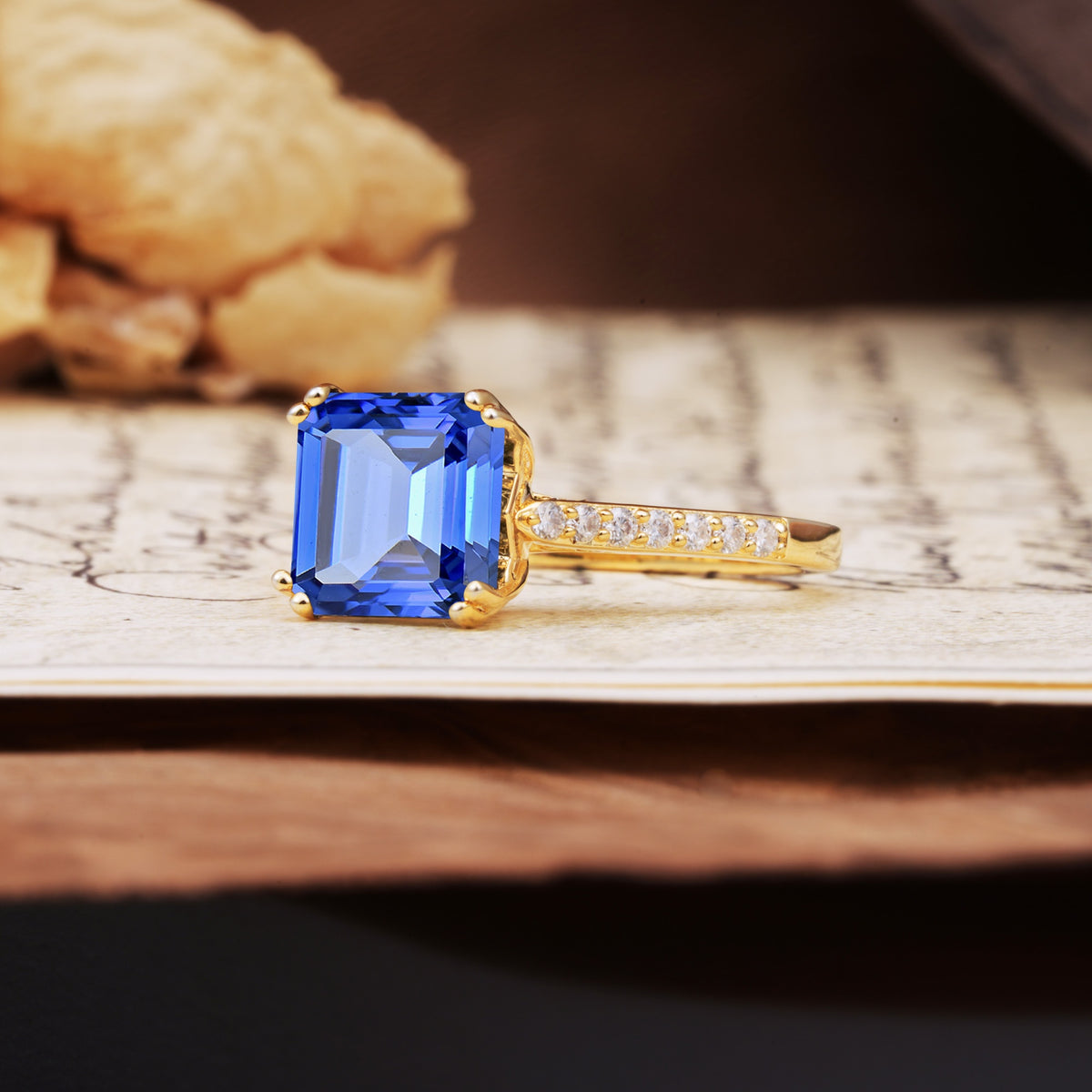 Classic 8-Prong Princess Cut Sapphire Engagement Ring - Additional view