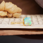 Classic 8-Prong Princess Cut Fire Opal Engagement Ring - Additional view
