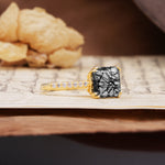 Classic 8-Prong Princess Cut Black Rutilated Quartz Engagement Ring - Additional view