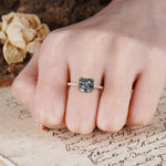 Classic 8-Prong Princess Cut Black Rutilated Quartz Engagement Ring - Additional view