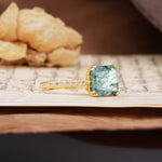 Classic 8-Prong Princess Cut Moss Agate Engagement Ring - Additional view
