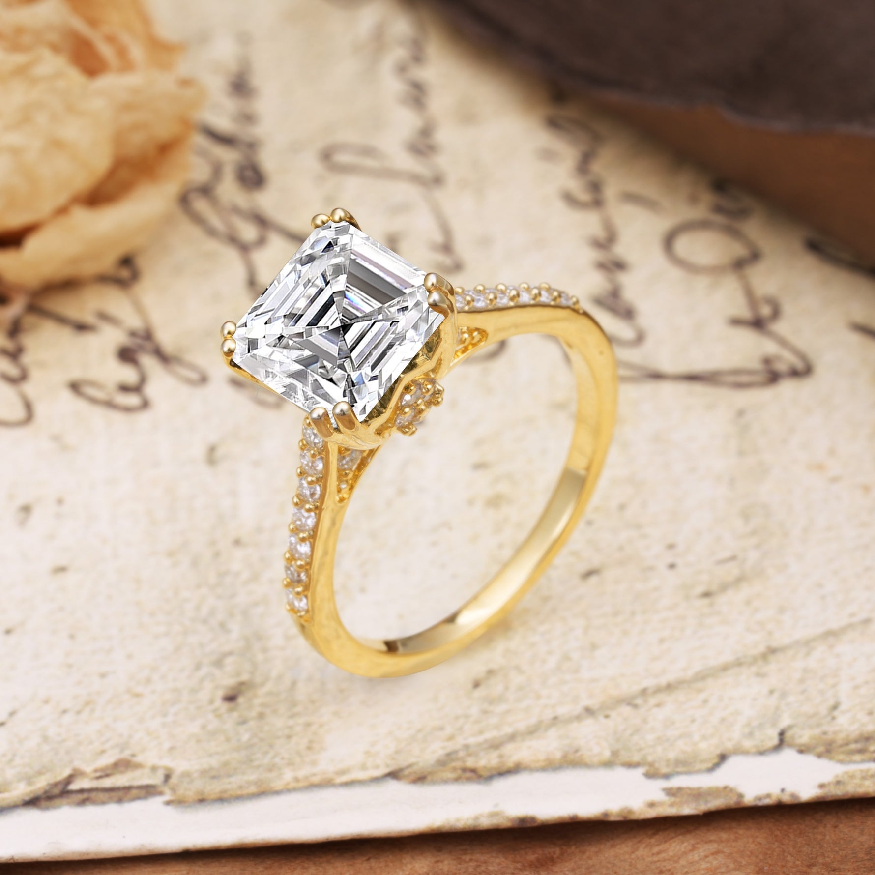 Classic 8-Prong Princess Cut Lab Diamond Engagement Ring - Additional view