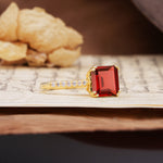 Classic 8-Prong Princess Cut Garnet Engagement Ring - Additional view