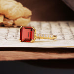 Classic 8-Prong Princess Cut Garnet Engagement Ring - Additional view