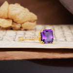 Classic 8-Prong Princess Cut Amethyst Engagement Ring - Additional view