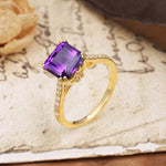 Classic 8-Prong Princess Cut Amethyst Engagement Ring - Additional view