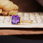 Classic 8-Prong Princess Cut Amethyst Engagement Ring - Additional view