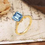 Classic 8-Prong Princess Cut Aquamarine Engagement Ring - Additional view