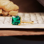 Classic 8-Prong Princess Cut Emerald Engagement Ring - Additional view
