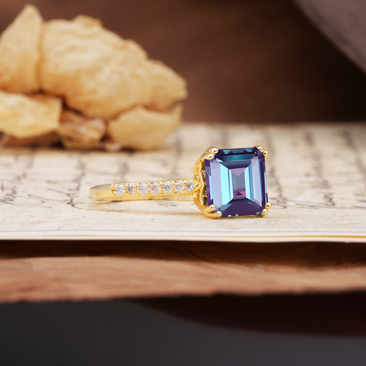 Classic 8-Prong Princess Cut Alexandrite Engagement Ring - Additional view