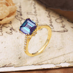 Classic 8-Prong Princess Cut Alexandrite Engagement Ring - Additional view