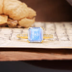 Classic 8-Prong Princess Cut Moonstone Engagement Ring - Additional view