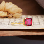 Classic 8-Prong Princess Cut Ruby Engagement Ring - Additional view