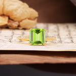 Classic 8-Prong Princess Cut Peridot Engagement Ring - Additional view