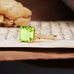 Classic 8-Prong Princess Cut Peridot Engagement Ring - Additional view