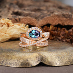 Vintage-Luxury Entwined 4-Prong Oval Cut Alexandrite Engagement Ring - Additional view