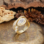 Vintage-Luxury Entwined 4-Prong Oval Cut Moissanite Engagement Ring - Additional view