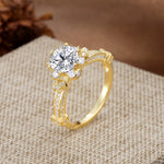 Unique, Classic, and Vintage Pavé 6-Prong Round Cut Lab Diamond Engagement Ring - Additional view