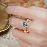 Unique, Classic, and Vintage Pavé 6-Prong Round Cut Alexandrite Engagement Ring - Additional view