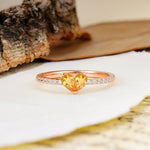 Unique Classic 3-Prong Heart Cut Citrine Engagement Ring - Additional view
