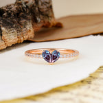 Unique Classic 3-Prong Heart Cut Alexandrite Engagement Ring - Additional view