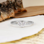 Unique Classic 3-Prong Heart Cut Moissanite Engagement Ring - Additional view