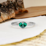 Unique Classic 3-Prong Heart Cut Emerald Engagement Ring - Additional view