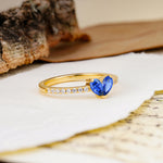 Unique Classic 3-Prong Heart Cut Sapphire Engagement Ring - Additional view