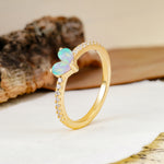 Unique Classic 3-Prong Heart Cut Fire Opal Engagement Ring - Additional view