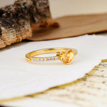 Unique Classic 3-Prong Heart Cut Citrine Engagement Ring - Additional view